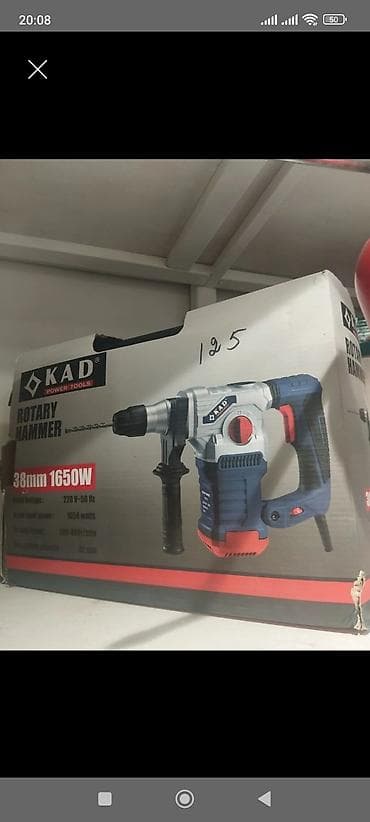 KAD Power Tools Rotary Hammer – 38 mm, 1650 W - Güc: 1650 W - Giriş
