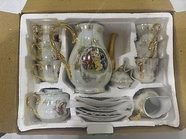 Qəhvə dəsti, rəng - Ağ, Farfor