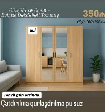 Açılan, 4 qapılı Düz dolab, Qarderob, paltar dolabı lalafo.az -da Açılan, 4 qapılı Düz dolab, Qarderob, paltar dolabı