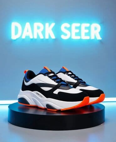 kişilər ucun qacış krossovkaları: DARK SEER kişi krossovkaları - Rənglər: ağ, qara və boz panellər; — 1