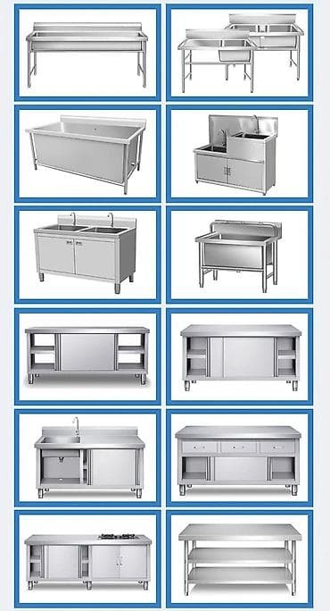 Soyuducu avadanlığı: Paslanmayan poladdan peşəkar mətbəx mebelləri və iş masaları Məhsulun — 8