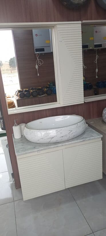 столешницы для ванной комнаты: Mebel dəsti – hamam üçün - Üst hissə: mərmər effekti olan geniş — 1