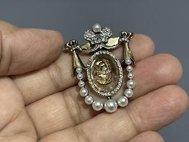 broskalar: Bəzək broş kolleksiyası - Model 1: Qızılı tonlarda, iri — 7