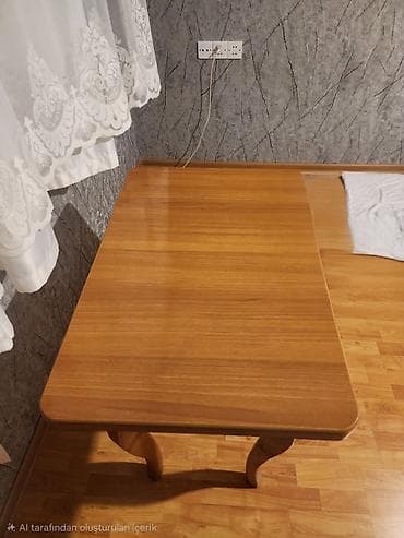 divan ikici el: Ağac yemək/çay masası - Material: tam ağac (taxta), laklı hamar səth — 2