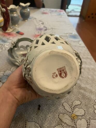 Porcelain dekor dəst - Material: nazik işləmə ilə ağ porselen -