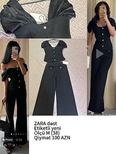 ZARA qadın dəsti – bluz və şalvardan ibarət - Rəng: qara - Ölçü: M