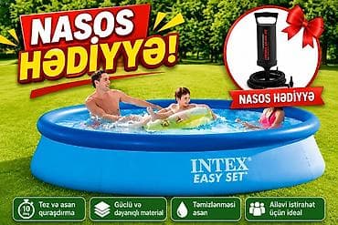 Elektron Nasos Hediyye. Intex 3.66 × 0.76 m şişmə hovuz 🌊 Yay
