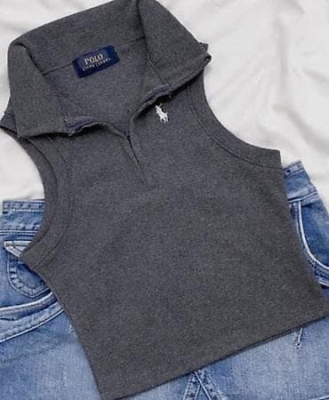 idman şort: Ralph Lauren Polo Jeans Co. qadın topu - Model: qolsuz, qısa (crop) — 1
