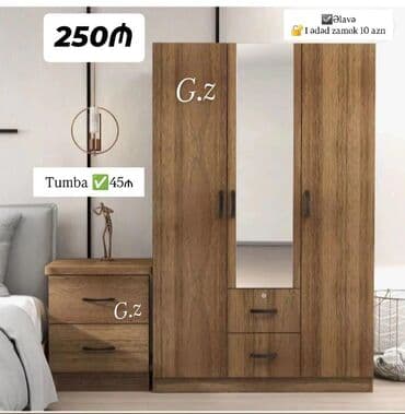 Mebel dəsti – qarderob və tumba - Ümumi qiymət: 250₼ (şəkildə