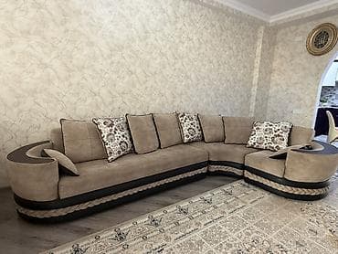 xalça alışı: Künc divan dəsti - L‑şəkilli geniş künc divan, 6+ oturacaq yeri - — 1