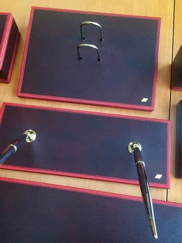 advent calendar qiyməti: Təmiz dəridən hazırlanmış orijinal "Tabac" masaüstü dəftərxana dəsti — 4