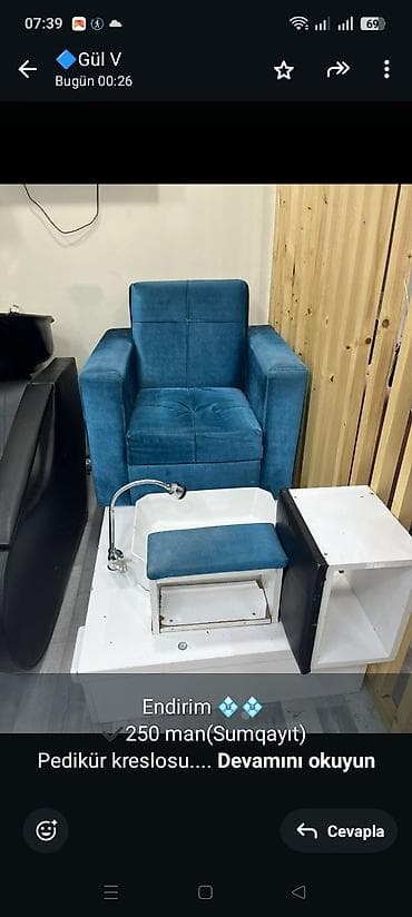 Мебель на заказ: Endirim 💠💠 ✔️250 man(Sumqayıt) Pedikür kreslosu. Təcili satılır. Vpp — 1
