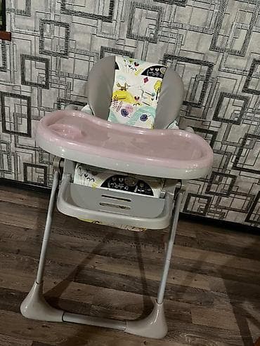 коляски анекс бу: Uşaq üçün yemək stulu - Rəng: boz-krem gövdə, açıq çəhrayı çıxarılan — 1
