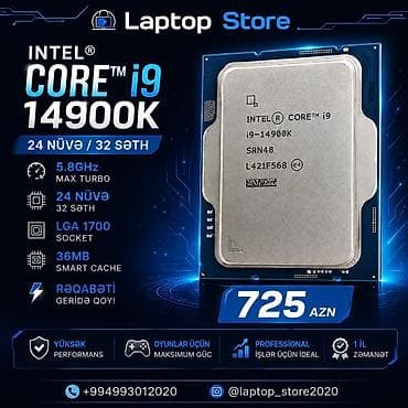 intel core i5: Intel Core i9-14900K Prosessor – 725 AZN Intel Core i9-14900K — 1