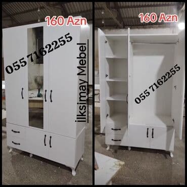 paltar asma: Açılan, 4 qapılı Düz dolab, Qarderob, paltar dolabı — 4