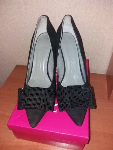 женские шлепанцы на каблуке: Туфли, Размер: 38, цвет - Черный, Новый — 1