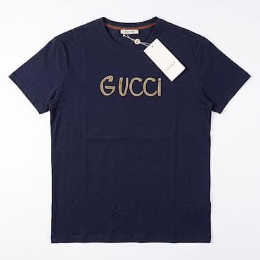 Gucci kişi T‑şörtü - Klassik qısaqol kəsim, dairəvi yaxa - Ön hissədə — 1