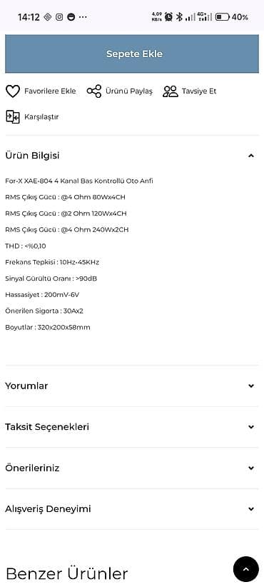 ses güçlendirici: FOR-X XAE-804 avtomobil gücləndirici Şəkilində bütün göstəricilər var — 3