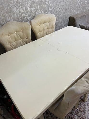 islenmis stol stul: Qonaq otağı üçün, Dördbucaq masa, 4 stul — 3