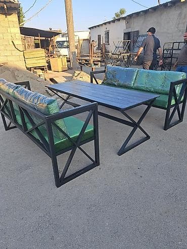 divan masasi: Skameykalar ilə, Düz masa, 6 nəfər — 2