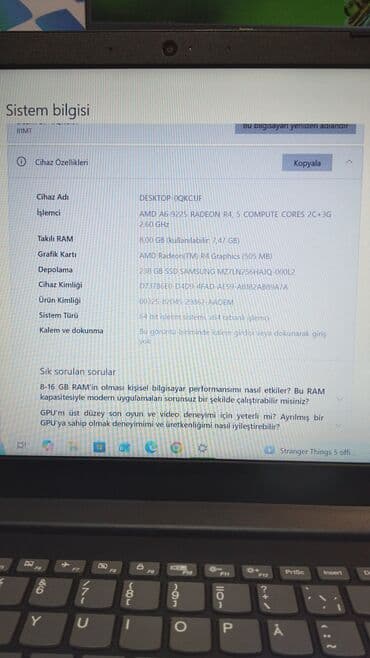 noutbuk ucuz: İşlənmiş Lenovo 15.6 ", AMD A6, 256 GB — 8