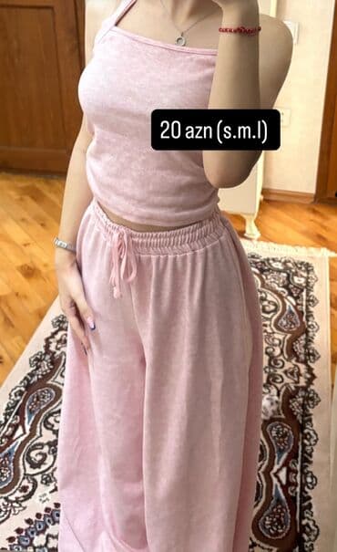 qadın paltolari: Qadın geyim dəstləri - Açıq bej rəngdə 2 hissəli dəst: qolsuz qısa — 2