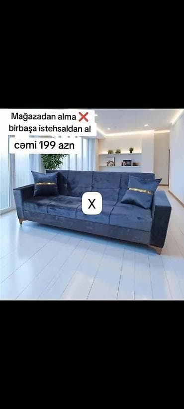Velur örtüklü, yumşaq oturacaqlı müasir divan. Üç oturacaqlı lalafo.az -da Velur örtüklü, yumşaq oturacaqlı müasir divan. Üç oturacaqlı