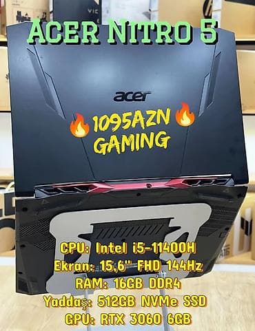 İşlənmiş Acer Nitro, 15.6 ", Intel Core i5, 512 GB
