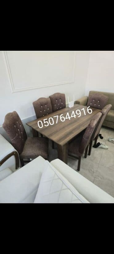 sutul stol: Qonaq otağı üçün, Yeni, Açılmayan, Dördbucaq masa, 6 stul — 1