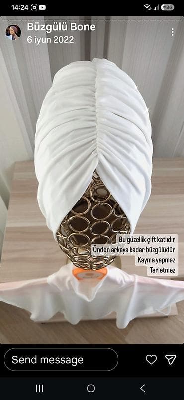 ic geyim: Büzgülü bone - Rəng: ağ - Model: ön hissədən arxaya qədər davam edən — 1