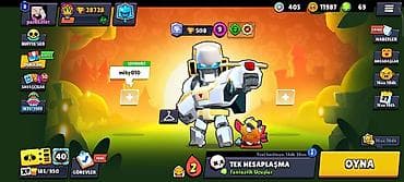 *BRAWL STARS HESABI* *UMUMİ MELUMAT* 28.7K KUPA,3 PRESTİJ,DYNA-1.3K 80