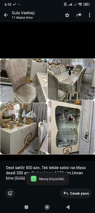 konsol masa: Dest satilir 500 azn. Tek tekde satisi var.Masa desdi 350 — 1