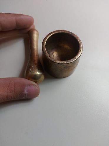 Metal havan və dəstək (əl üyüdəni) - Material: bürünc/mişarə tipli — 2