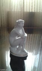 bronza fiqur: Купальщица, фарфор, лфз, ссср, 1950-60-ые. высота 11,5 см — 2