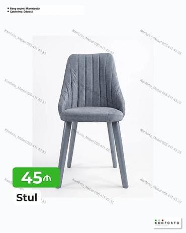 kohnə stul: Müasir dizaynda yumşaq oturacaqlı stul. Xüsusiyyətlər: - Rahat, bel — 1