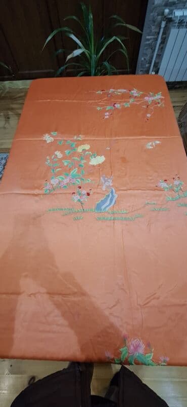 Yataq üçün İşlənmiş rəng - Narıncı Yataq örtüyü, Pulsuz çatdırılma