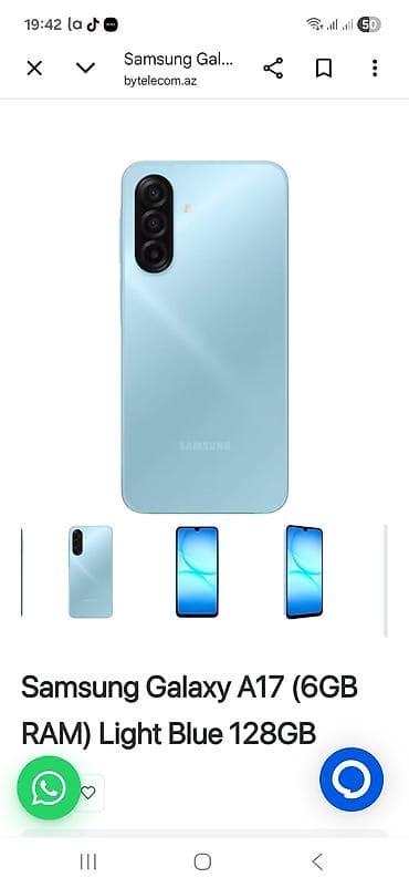 adapdir: Samsung Galaxy A17, 128 GB, Barmaq izi, İki sim kartlı, Face ID — 3