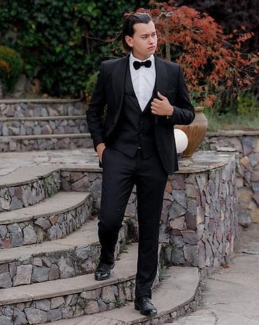 mühafizə geyimi: Klassik qara smokin dəsti - Üslub: klassik tuxedo/smokin - Rəng: tam — 6
