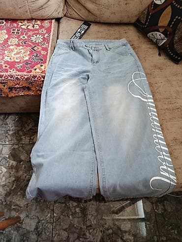salvar: Məhsul: Geniş ayaqlı denim şalvar TEMUDAN ALMİSAM 2 GÜNDU AMA MENE — 3
