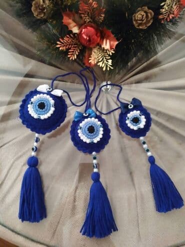 Süni güllər: Əl işi, nazar boncugu sifarişlə hazırlanır 5-12 sm ölçüdə . Həm evdə — 8