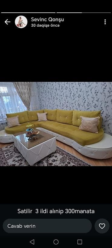 Künc divan, Qonaq otağı üçün, Açılmayan