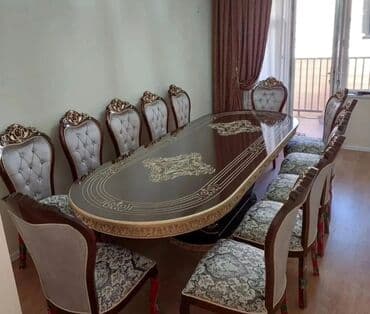 диван стол: Для гостиной, Новый, Нераскладной, Прямоугольный стол, 6 стульев — 11