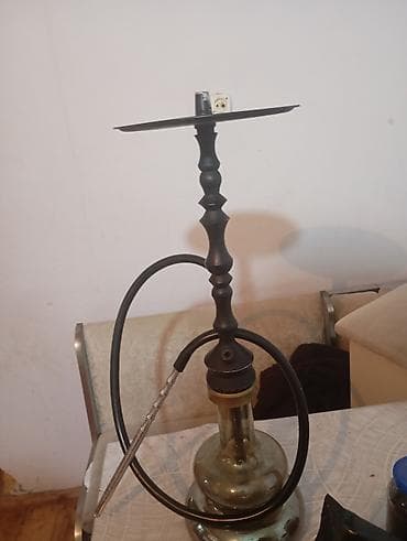 bas: Nərgilə dəsti - Klassik tip nərgilə: metal gövdə, şüşə kolba — 3