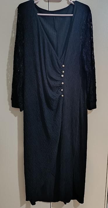 stringer alt geyimi: Qadın paltarı – qara rəngdə, zərif və eleqant dizayn. - Model: Sarma — 1
