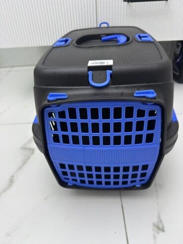 аксессуары для больших собак: Heyvan daşıma konteyneri - Rəng: qara-göy - Material: möhkəm plastik — 3