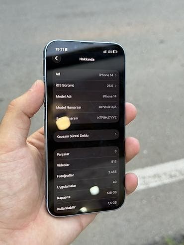 printer canon 2520: IPhone 14, 128 GB, Mavi, Face ID — 3