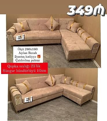 Künc divan, Yeni, Açılan, Bazalı, Parça, Şəhərdaxili pulsuz çatdırılma