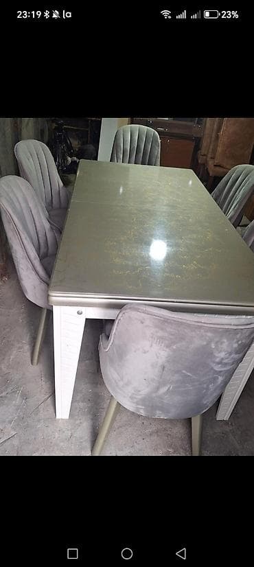 Qonaq otağı üçün, İşlənmiş, Künc masa, 6 stul — 1