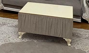 Klassik üslubda qonaq otağı mebel dəsti - Rəng: krem (fildişi) və