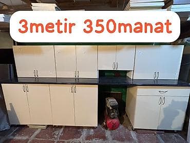 Mətbəx mebeli dəsti Tezedi istifade olunmuyub - Ümumi uzunluq: 303sm